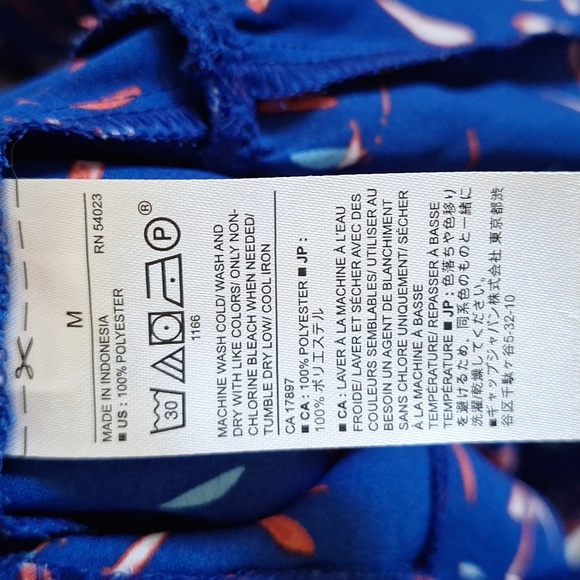 Banana Republic Ruffle-Hem Swing Shift Blue Long Sleeve Dress Size M - Picture 6 of 9